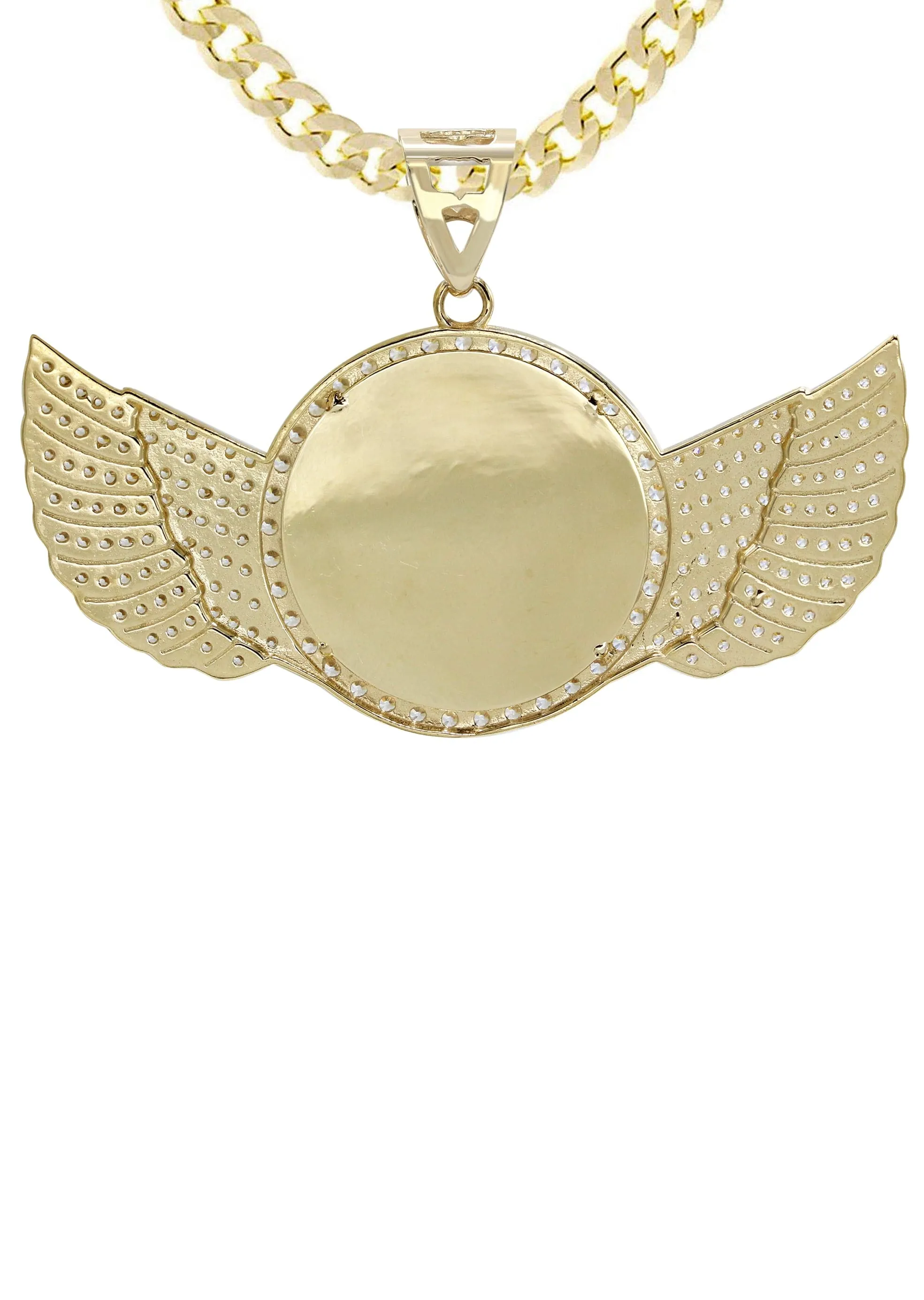 10K Yellow Gold Wings Picture Necklace | Appx. 19.2 Grams