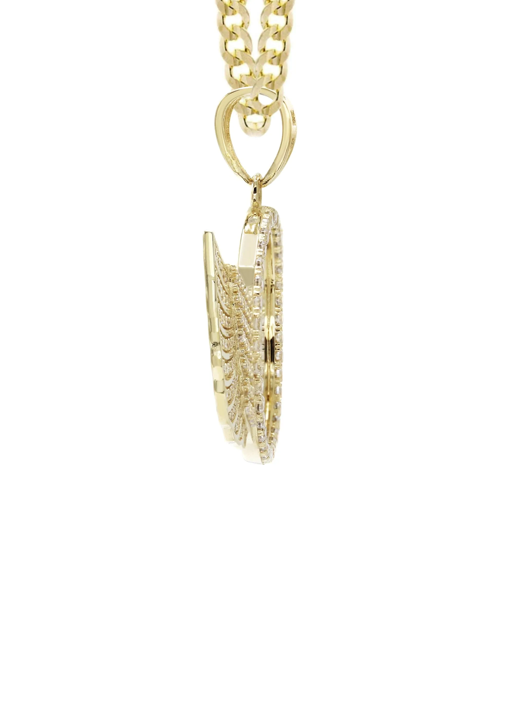 10K Yellow Gold Wings Picture Necklace | Appx. 19.2 Grams