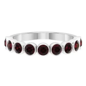 1.25 CT Bezel Set Eternity Band with Garnet