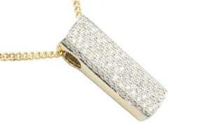 14 carat gold pendant pave set with diamonds