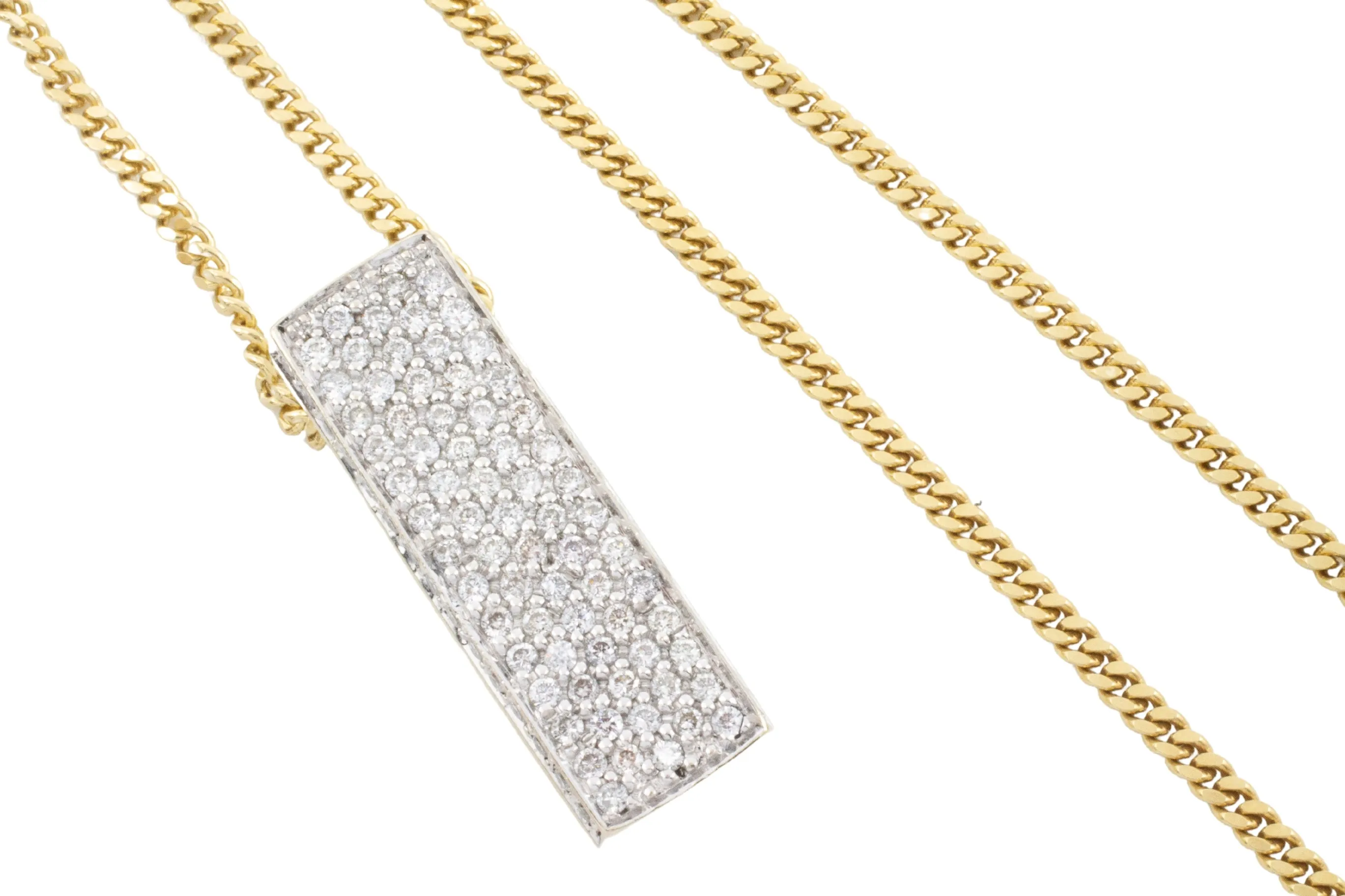 14 carat gold pendant pave set with diamonds