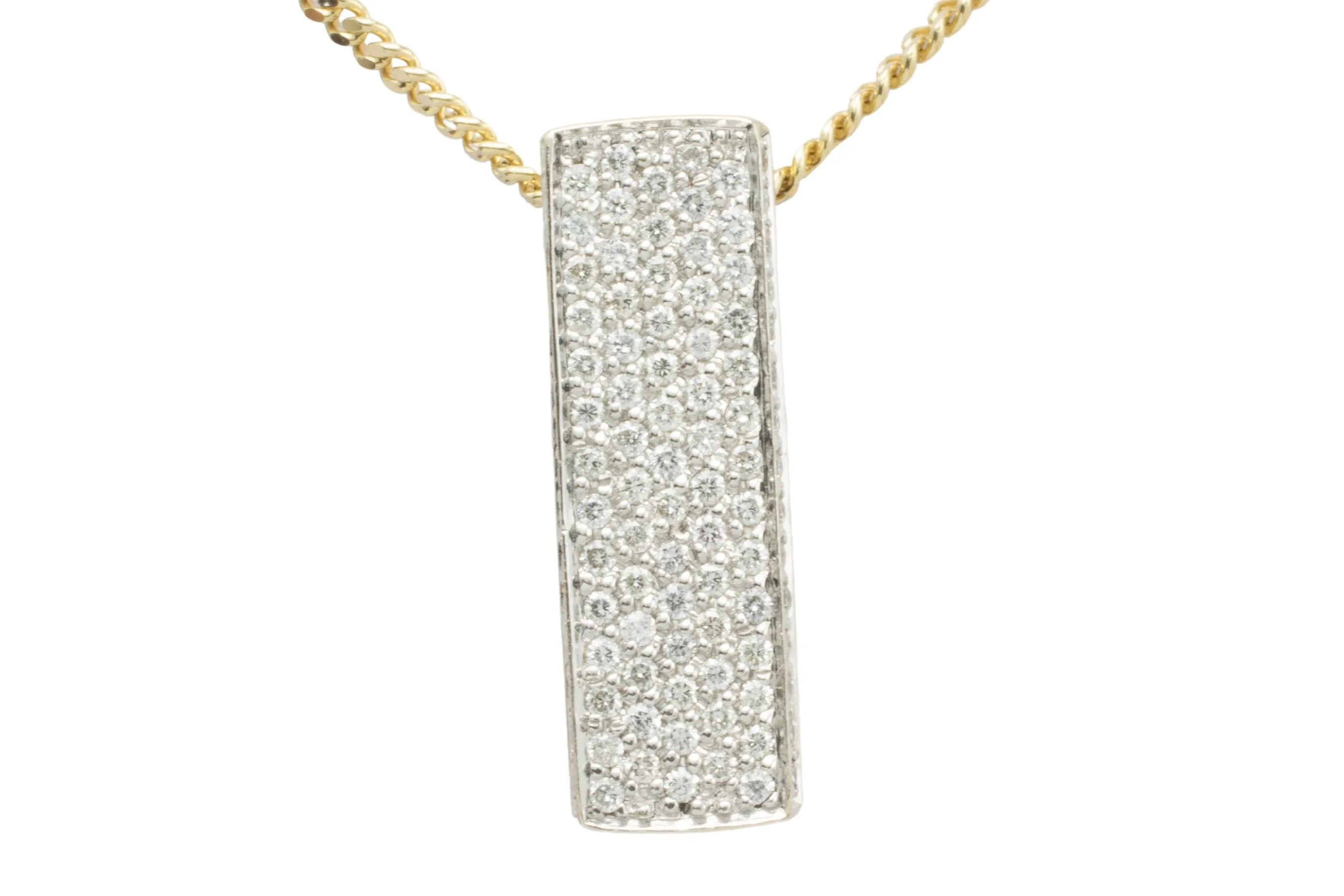 14 carat gold pendant pave set with diamonds