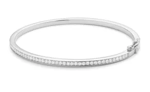 14 Karat White Bangle Diamond Bracelet