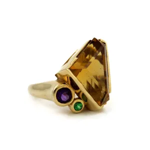 14K Avant-Garde Vintage Citrine Ring