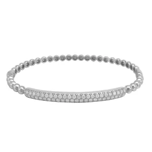 14k Gold & Diamond Beaded Bangle - 0.99ct