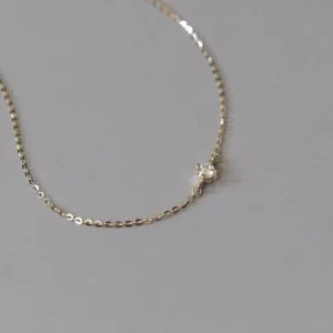 14K Gold Minimalist Zircon Bracelet