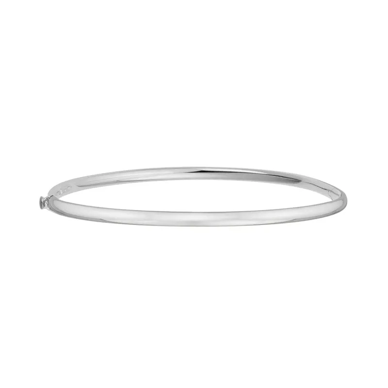 14K WHITE GOLD 3.25MM HINGED BANGLE BRACELET