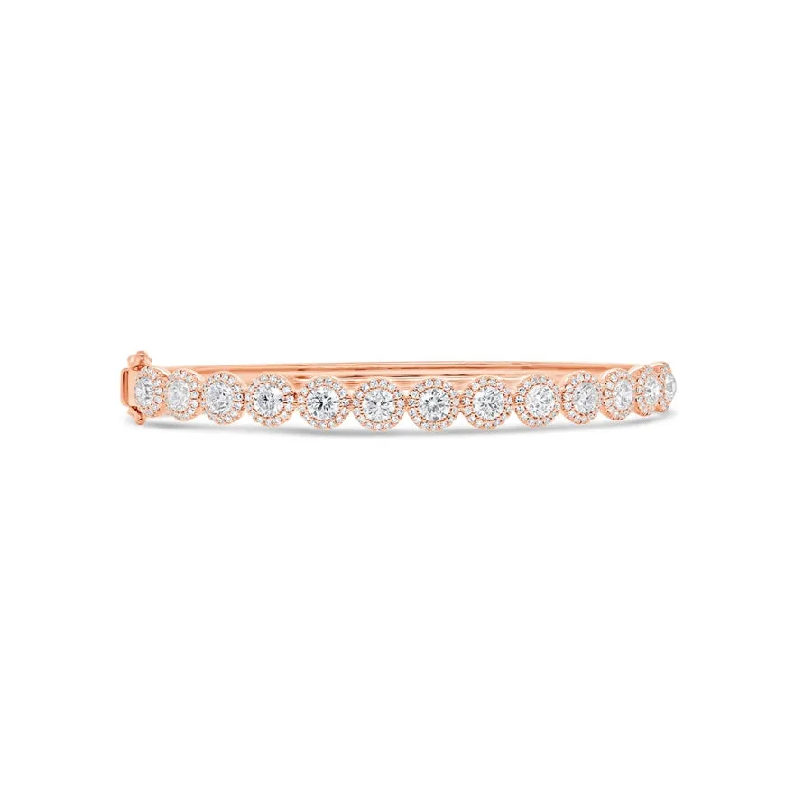 14K Yellow Gold Diamond Bangle (Medium)