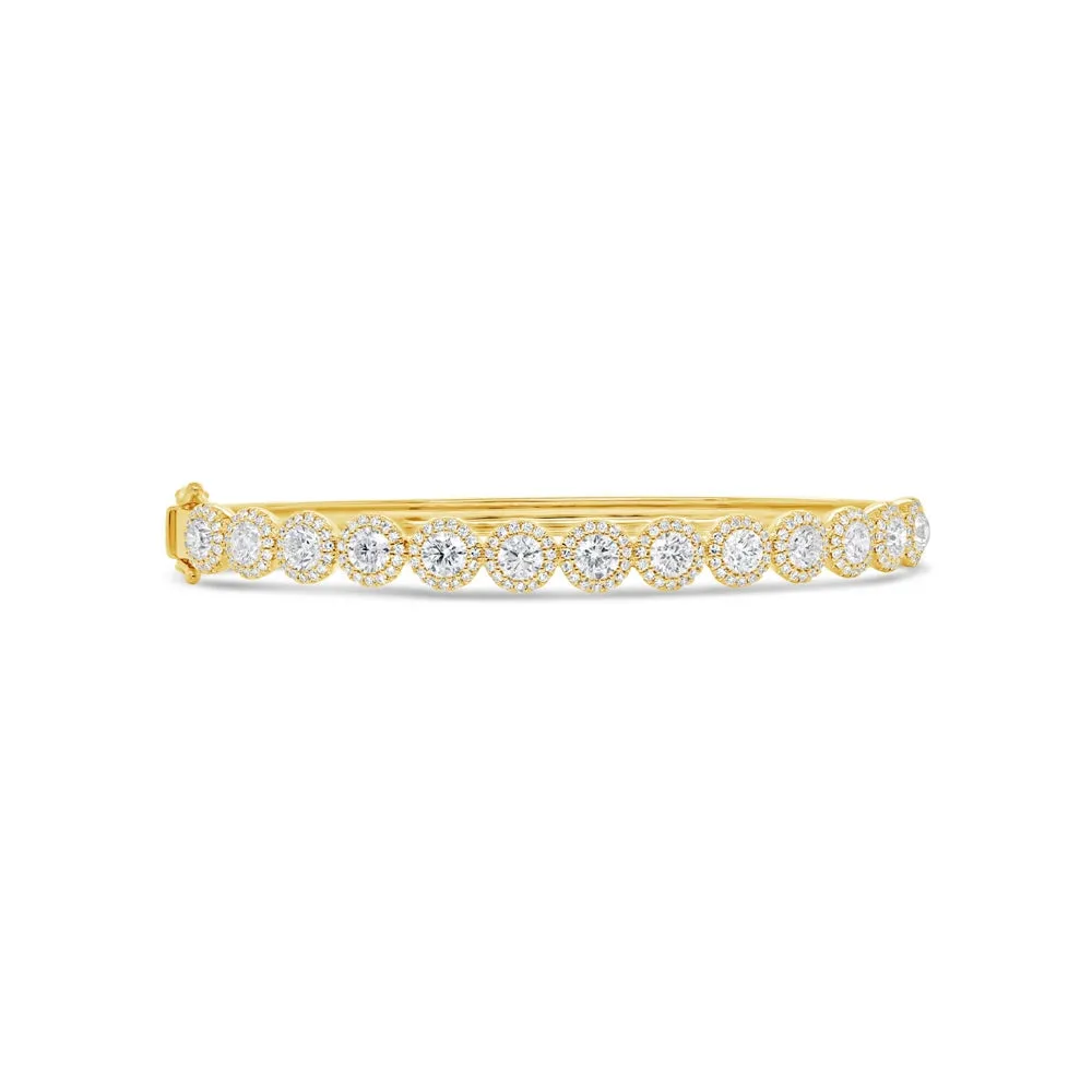 14K Yellow Gold Diamond Bangle (Medium)