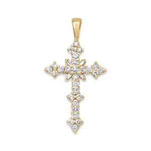 14K Yellow Gold Diamond Cross 1.58ctw