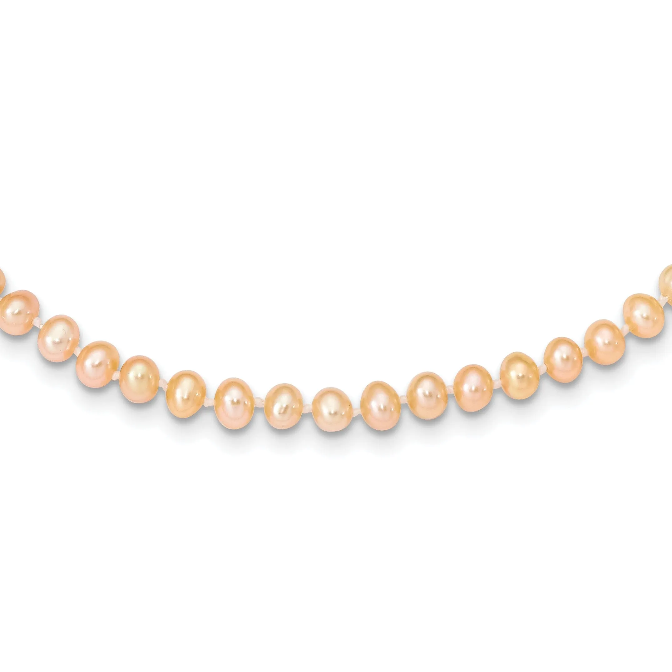 14k Yellow Gold Pink Freshwater Pearl Necklace