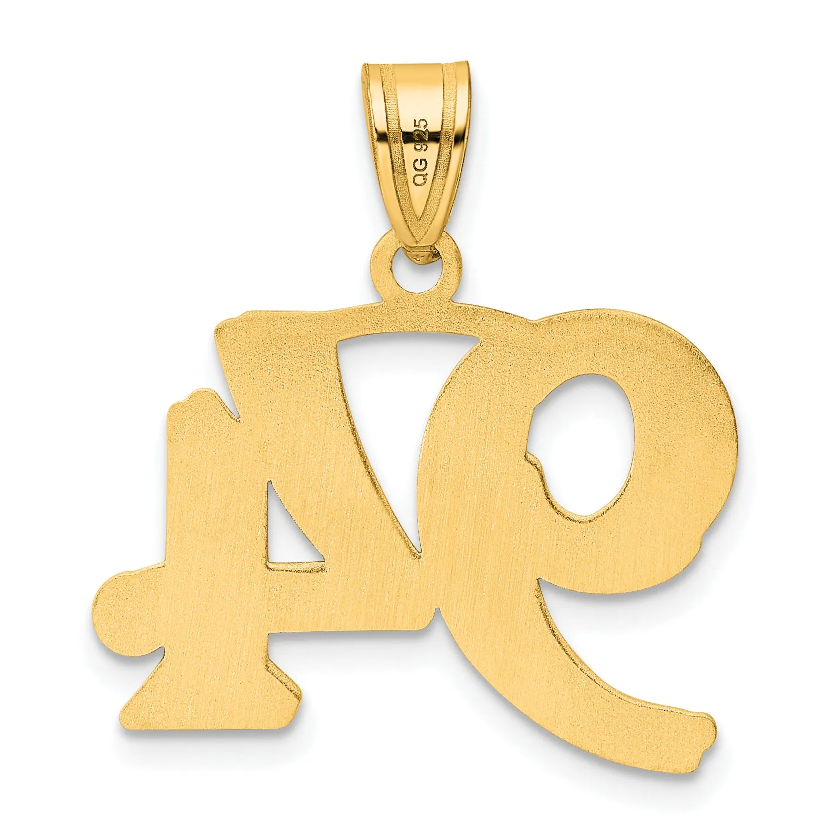 14k Yellow Gold Polished Etched Number 94 Pendant