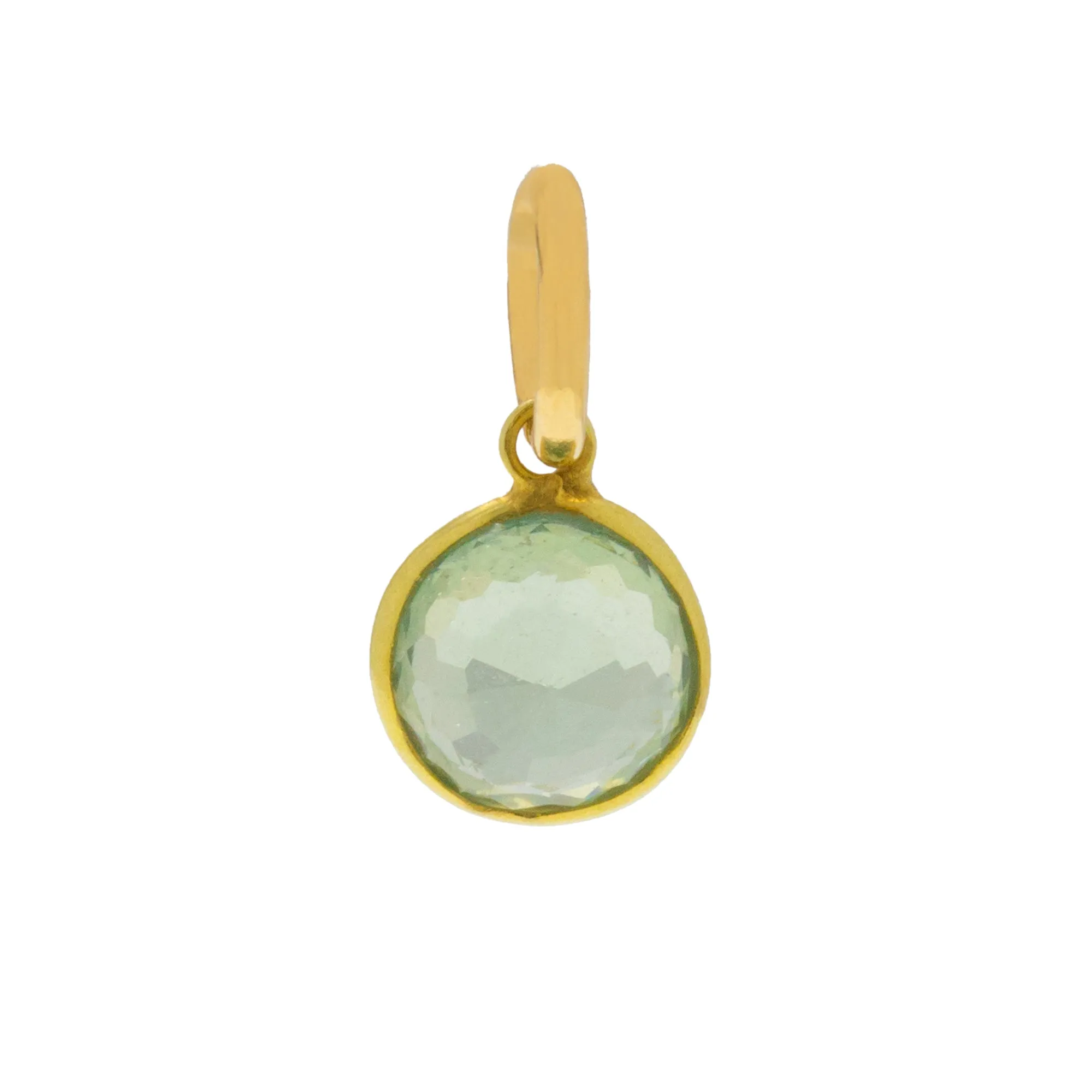 18ct Gold Green Garnet Bezel Set Charm