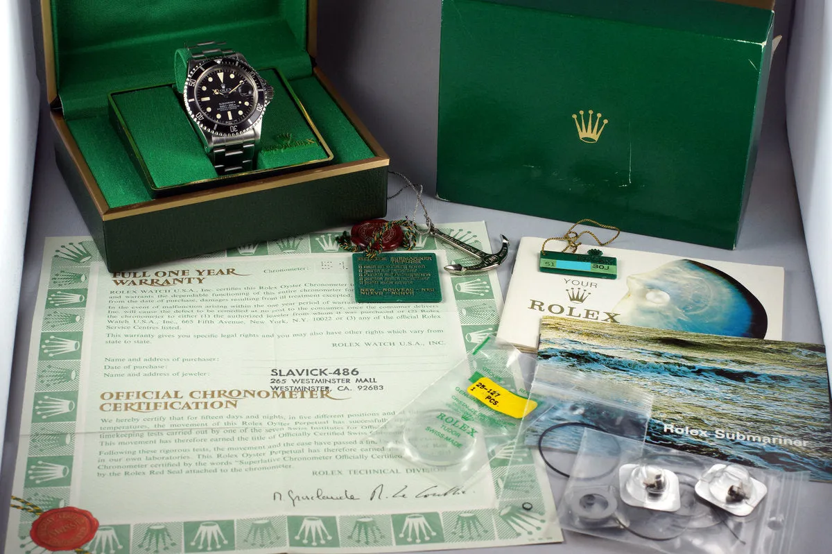 1977 Rolex Submariner 1680 with Box and Papers FULL SET