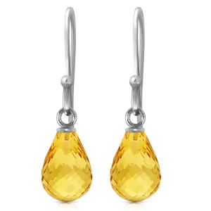 2.7 Carat 14K Solid White Gold Learn To Love Citrine Earrings