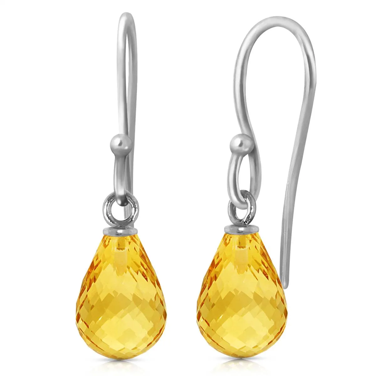 2.7 Carat 14K Solid White Gold Learn To Love Citrine Earrings