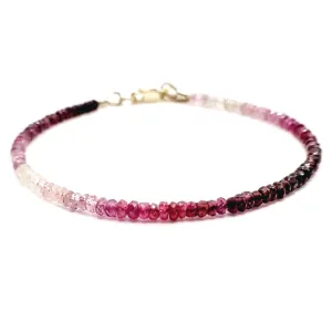 4mm Ombre Shaded Ruby Reiki Healing Gemstone Beaded Bracelet