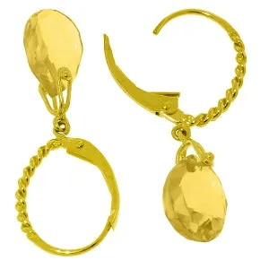 6 Carat 14K Solid Yellow Gold Aphrodite Citrine Earrings