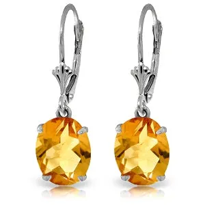 6.25 Carat 14K Solid White Gold Keep Your Cool Citrine Earrings