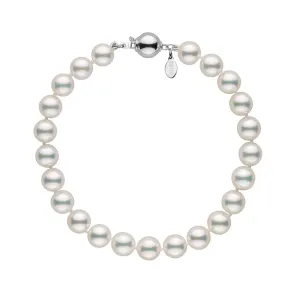 7.0-7.5 mm Natural White Hanadama Akoya Pearl Bracelet