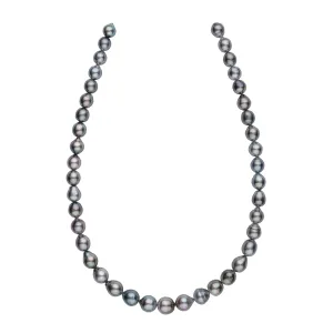 8.0-10.1 mm AA /AAA Silver Green Tahitian Drop Pearl Necklace