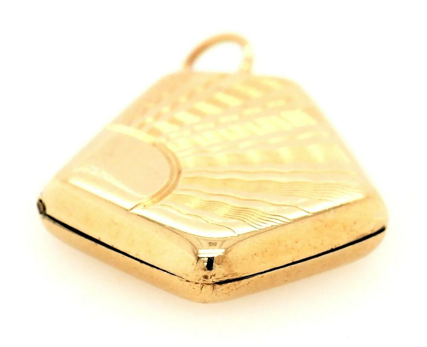 9ct Yellow Gold Photo Locket Pendant with Hand Engraved Front