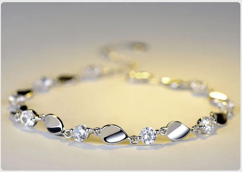 AAA  Zircon-Encrusted S925 Sterling Silver Bracelet