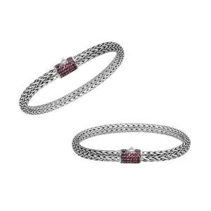 AB-1122-RB Sterling Silver Bracelet With Ruby Q.