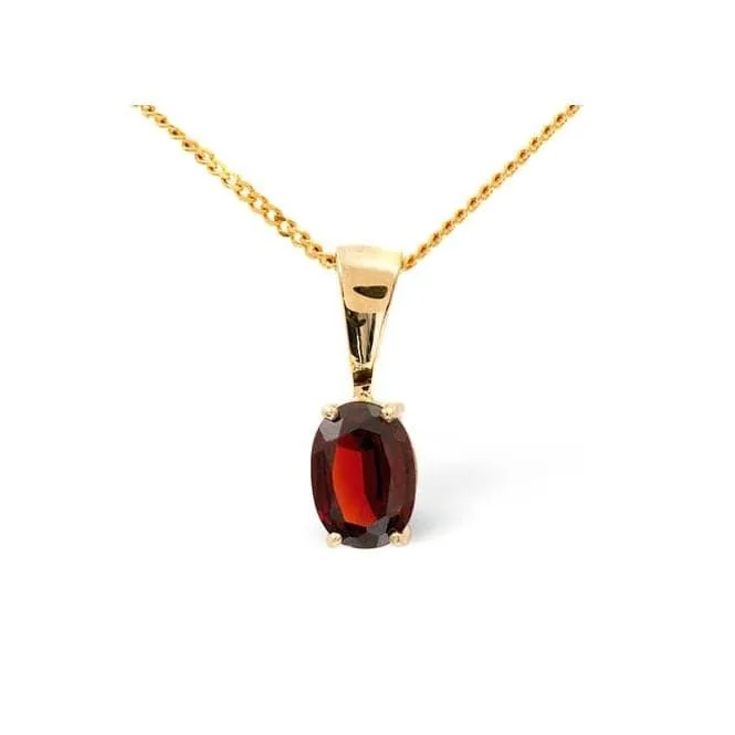 Acotis Diamonds 9K Gold African Garnet Pendant Z1166