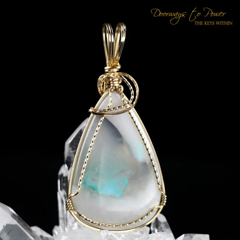 Ajoite Crystal Pendant 14k Ultra Rare