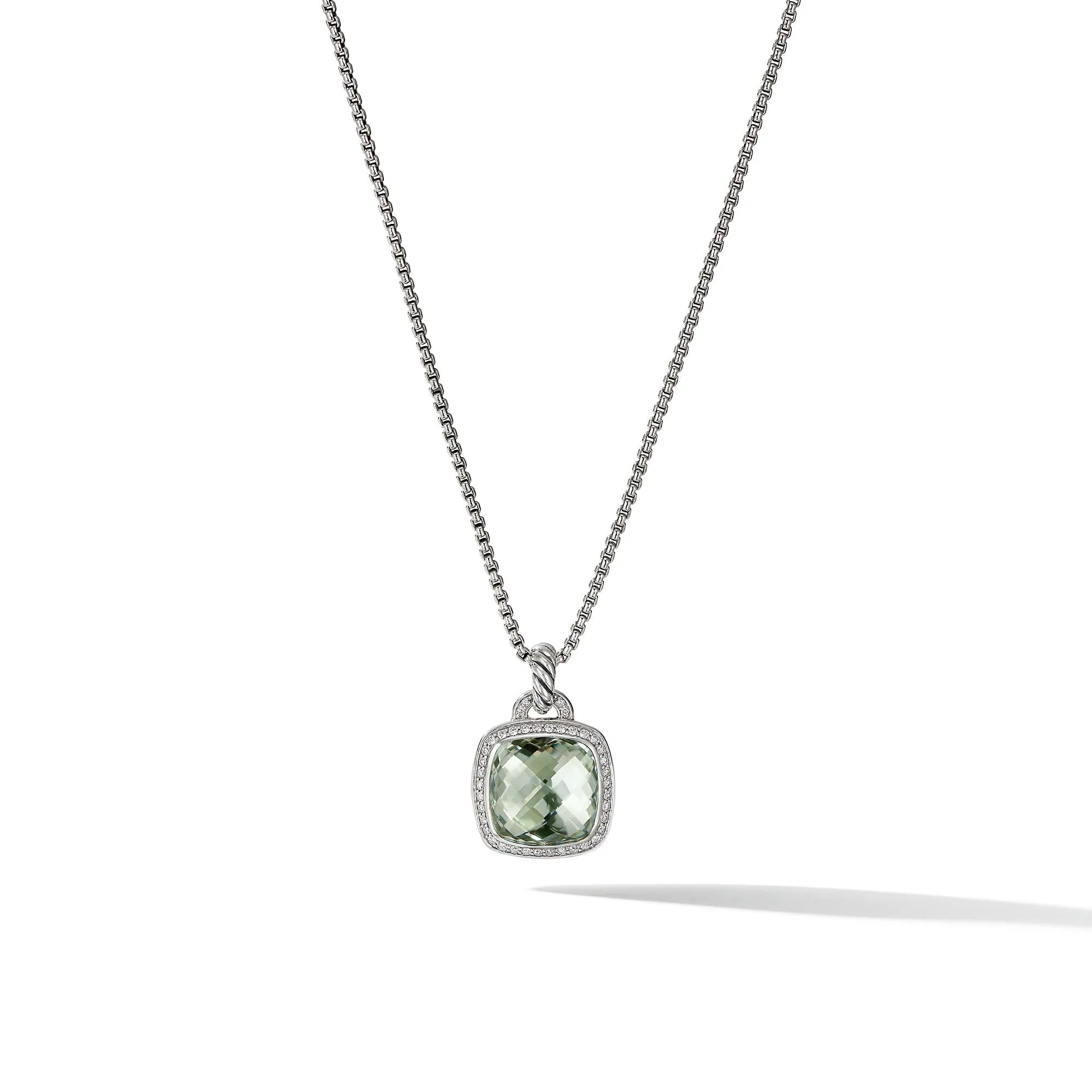 Albion® Pendant in Sterling Silver with Prasiolite and Diamonds\, 14mm