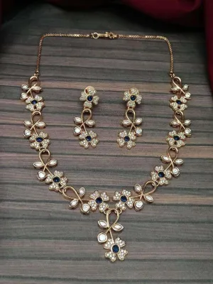 American Diamond Necklace Set With Earrings