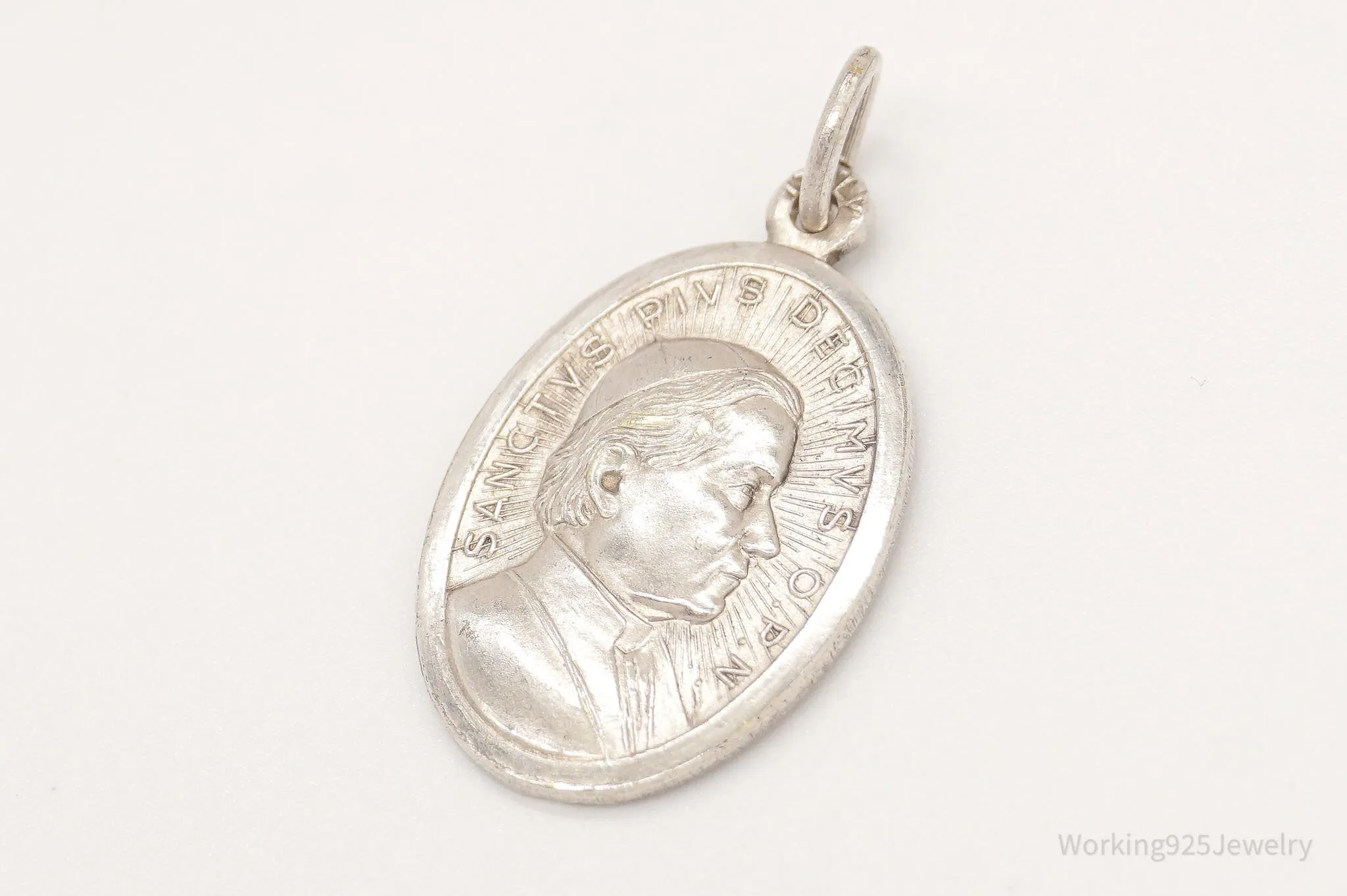 Antique Italian Pope Vatican Sanctvs Pivs Silver Pendant