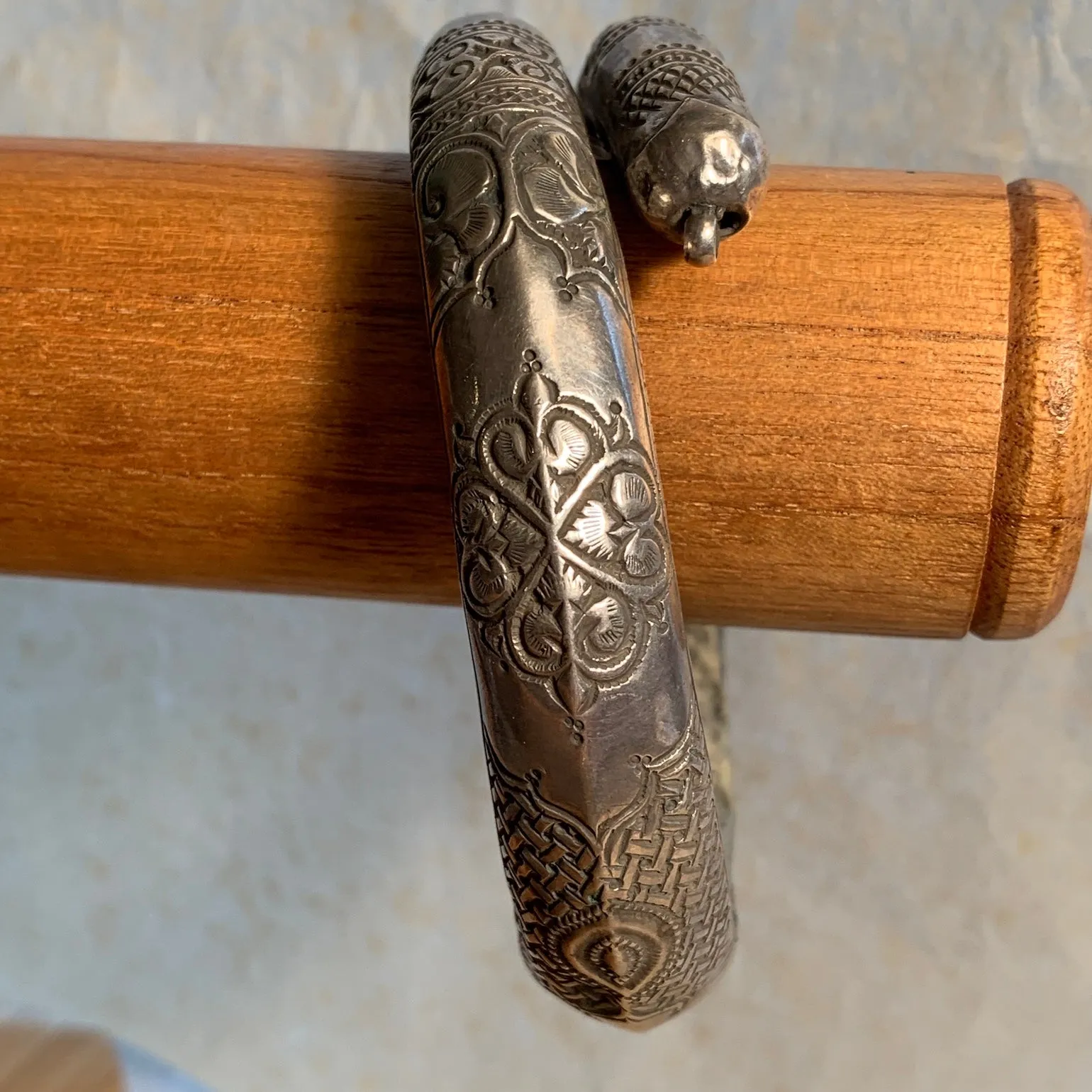 Antique Silver Hollow Bangle, Nepal