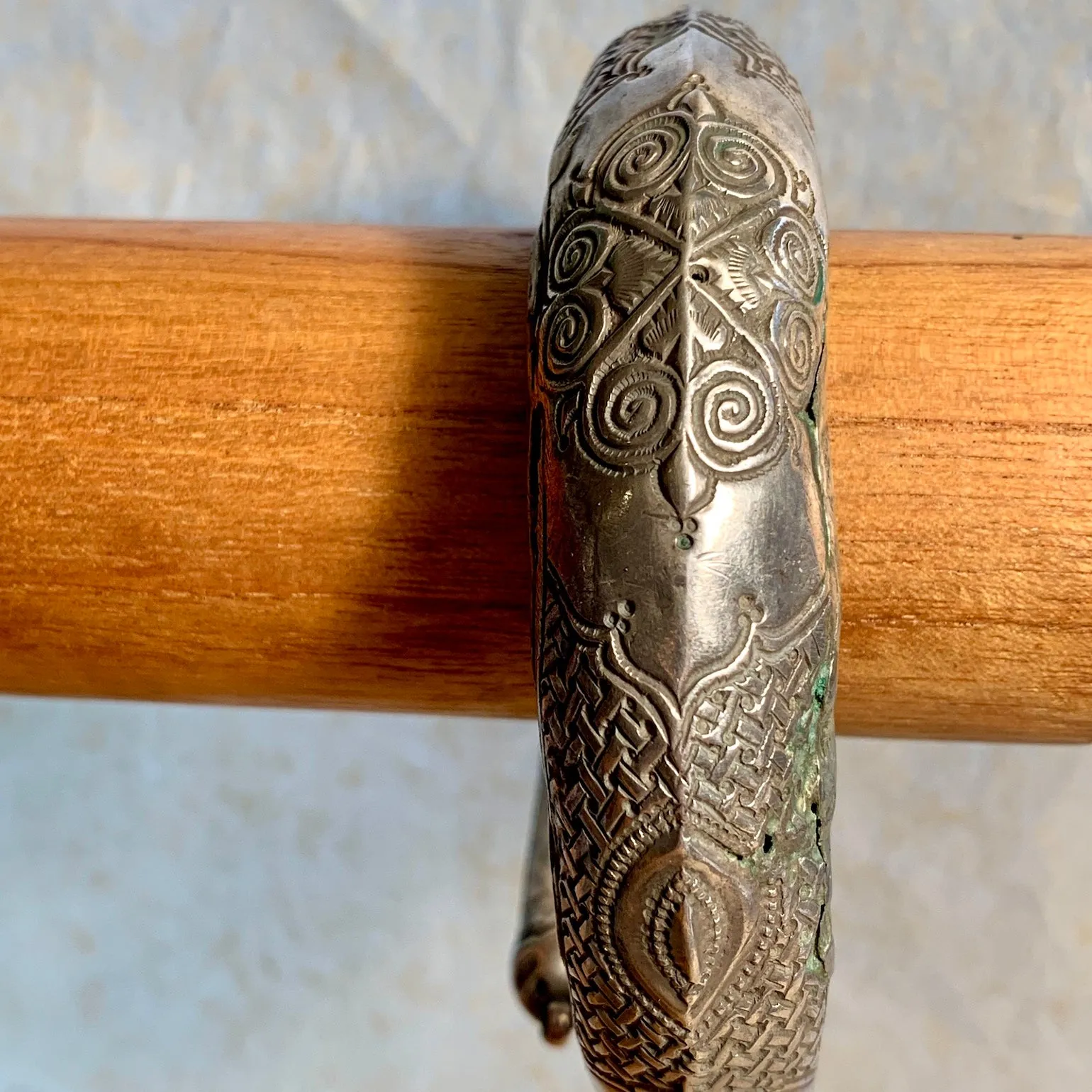 Antique Silver Hollow Bangle, Nepal