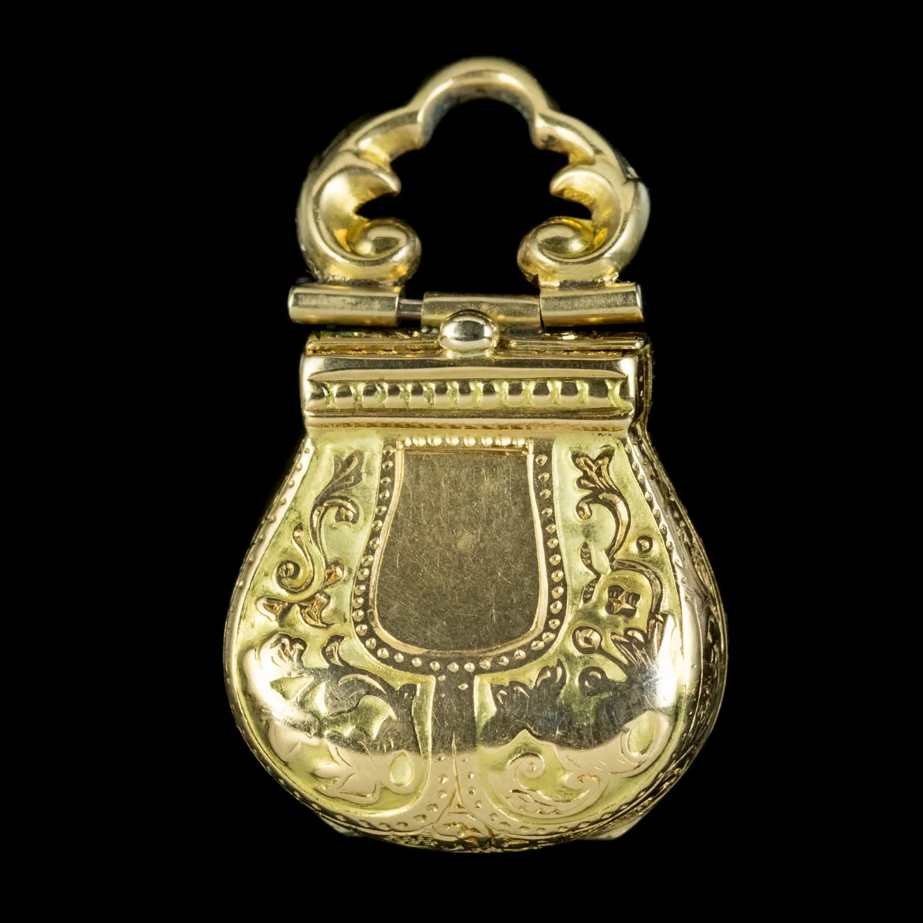 Antique Victorian Mourning Purse Locket 18ct Gold Circa 1860