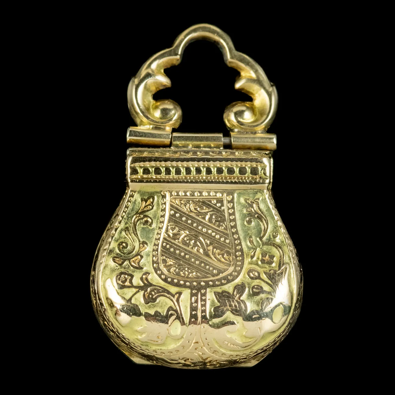 Antique Victorian Mourning Purse Locket 18ct Gold Circa 1860