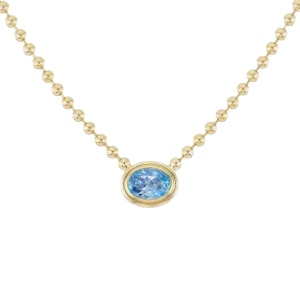 Aquamarine Double Bubble Bezel Necklace