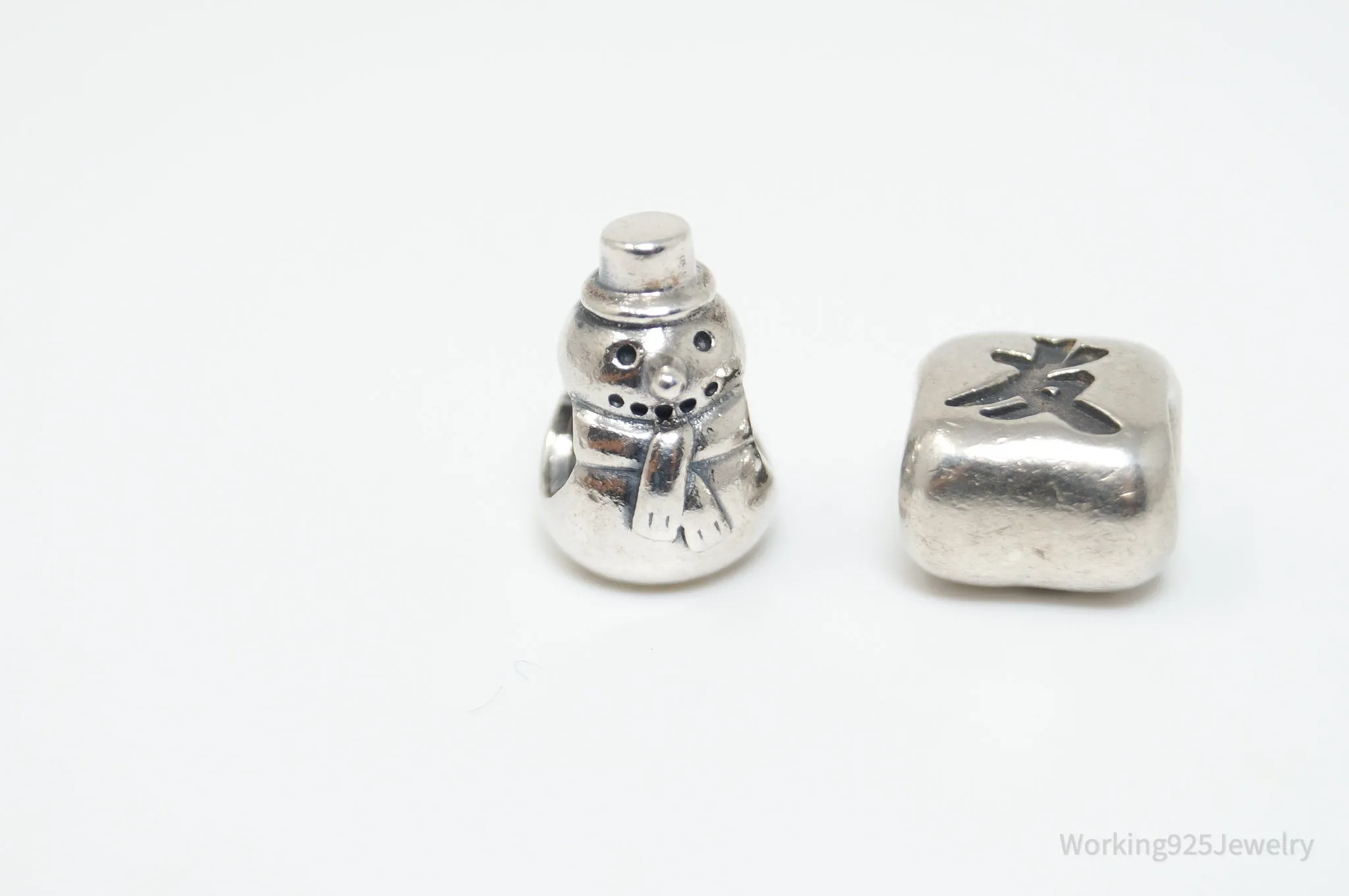 Authentic Pandora ALE Snowman Chinese Friendship Sterling Silver Charm Set