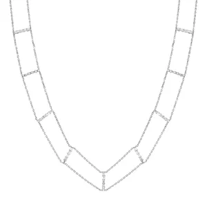 Baguette Diamond Chain Choker - White Gold