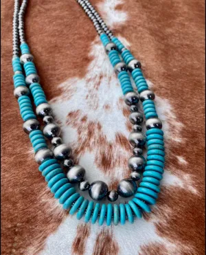 Beaded Layered Pearl Necklace