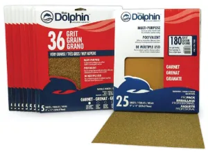 Blue Dolphin Natural Garnet 220 Grit 5 Pack 9" x 11"