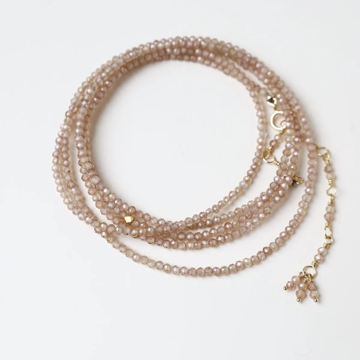 Brown Zircon Wrap Bracelet & Necklace