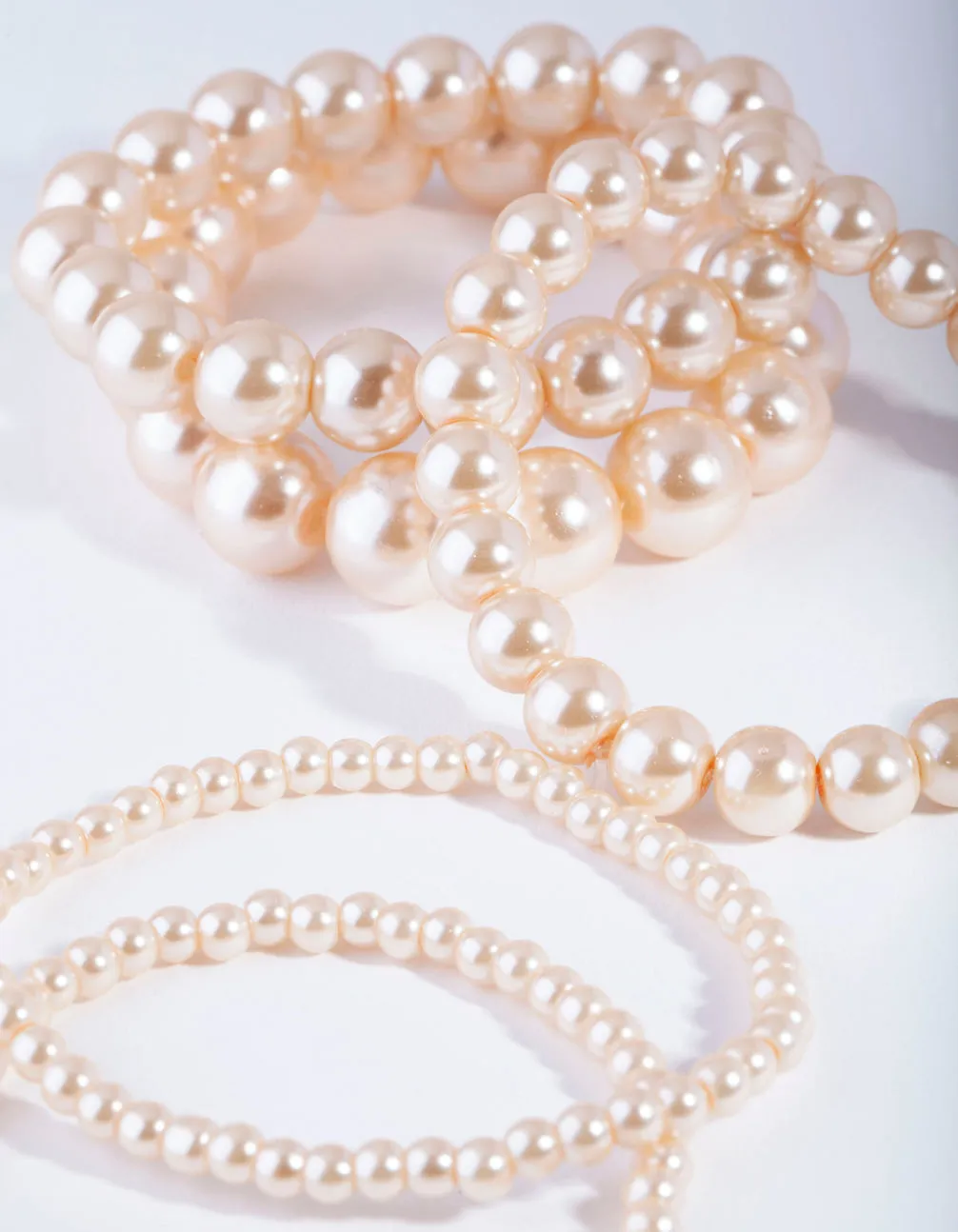 Champagne Pearl Multi Size 4 Pack Bracelets