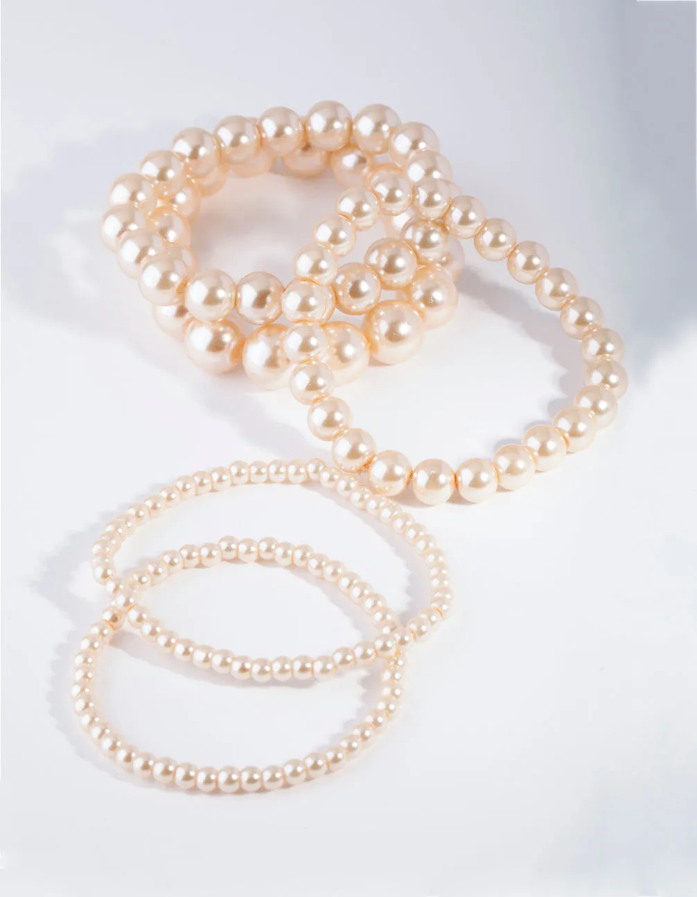 Champagne Pearl Multi Size 4 Pack Bracelets