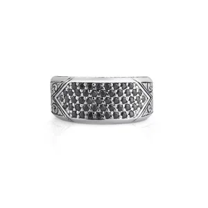 Classic Pave Signet Ring - Solid Silver