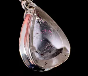 COVELLITE Pink Fire Quartz Crystal Pendant - Fine Jewelry, Healing Crystals and Stones, 54283