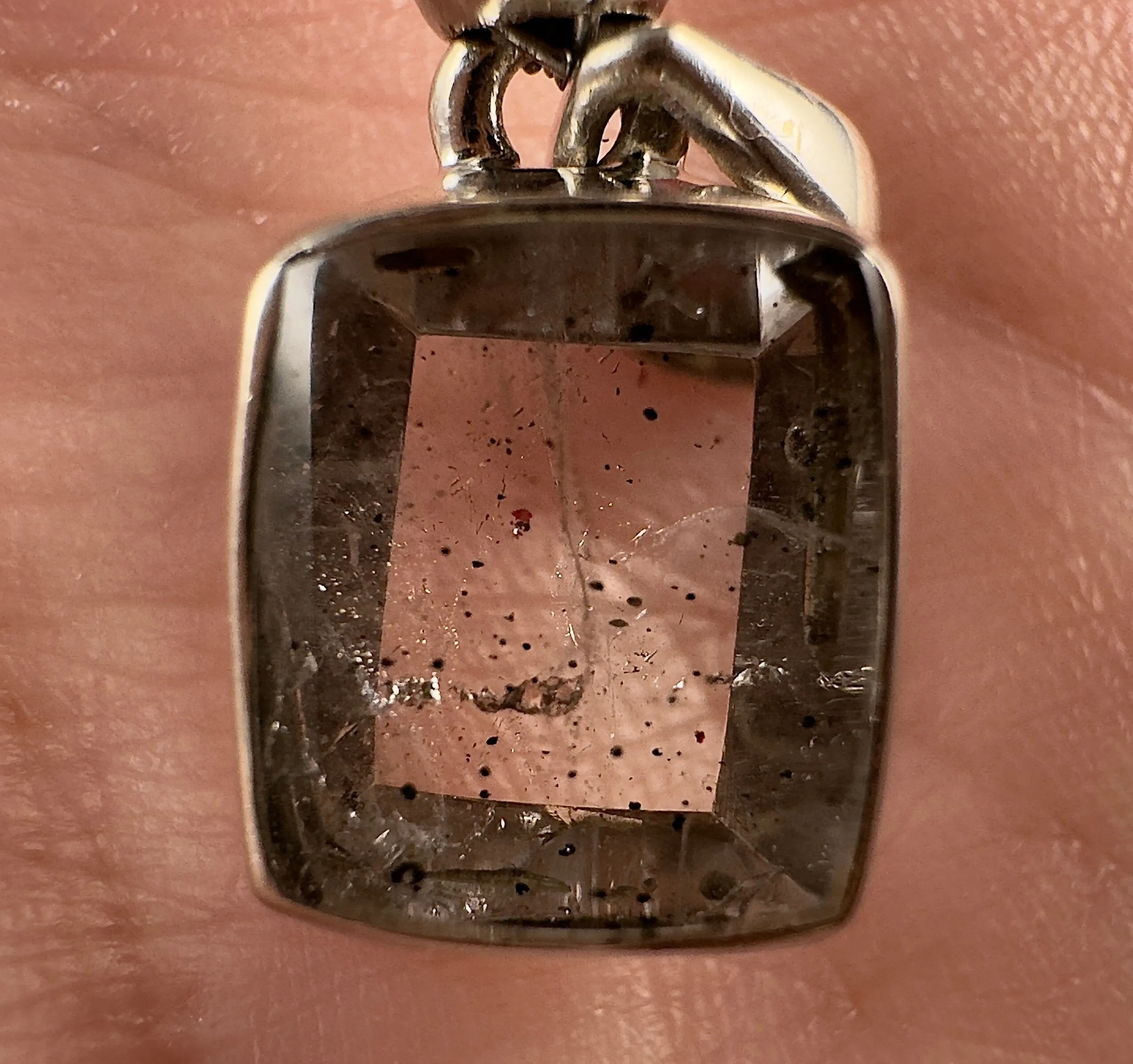 COVELLITE Pink Fire Quartz Crystal Pendant - Handmade Jewelry, Healing Crystals and Stones, 53357