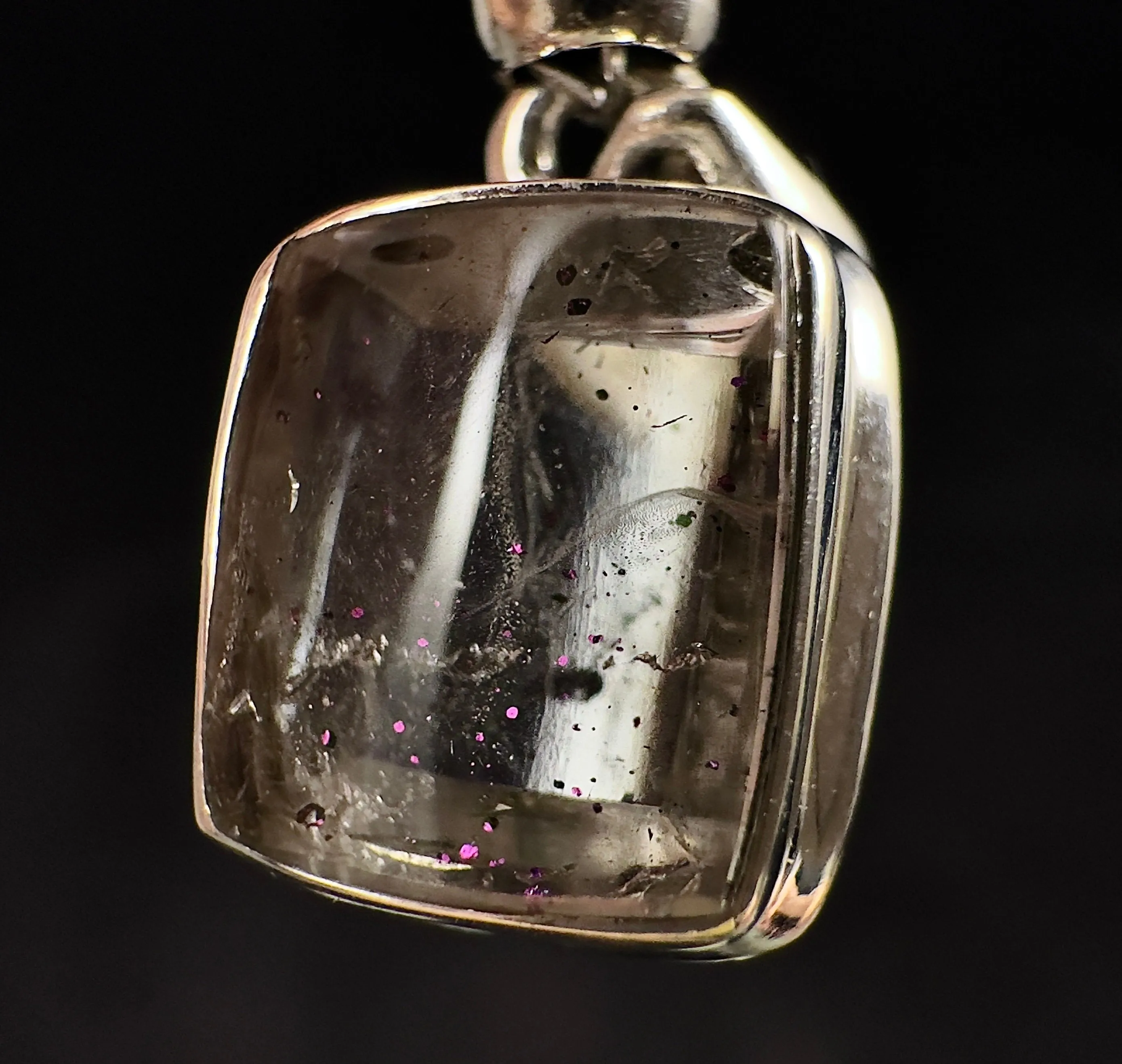 COVELLITE Pink Fire Quartz Crystal Pendant - Handmade Jewelry, Healing Crystals and Stones, 53357