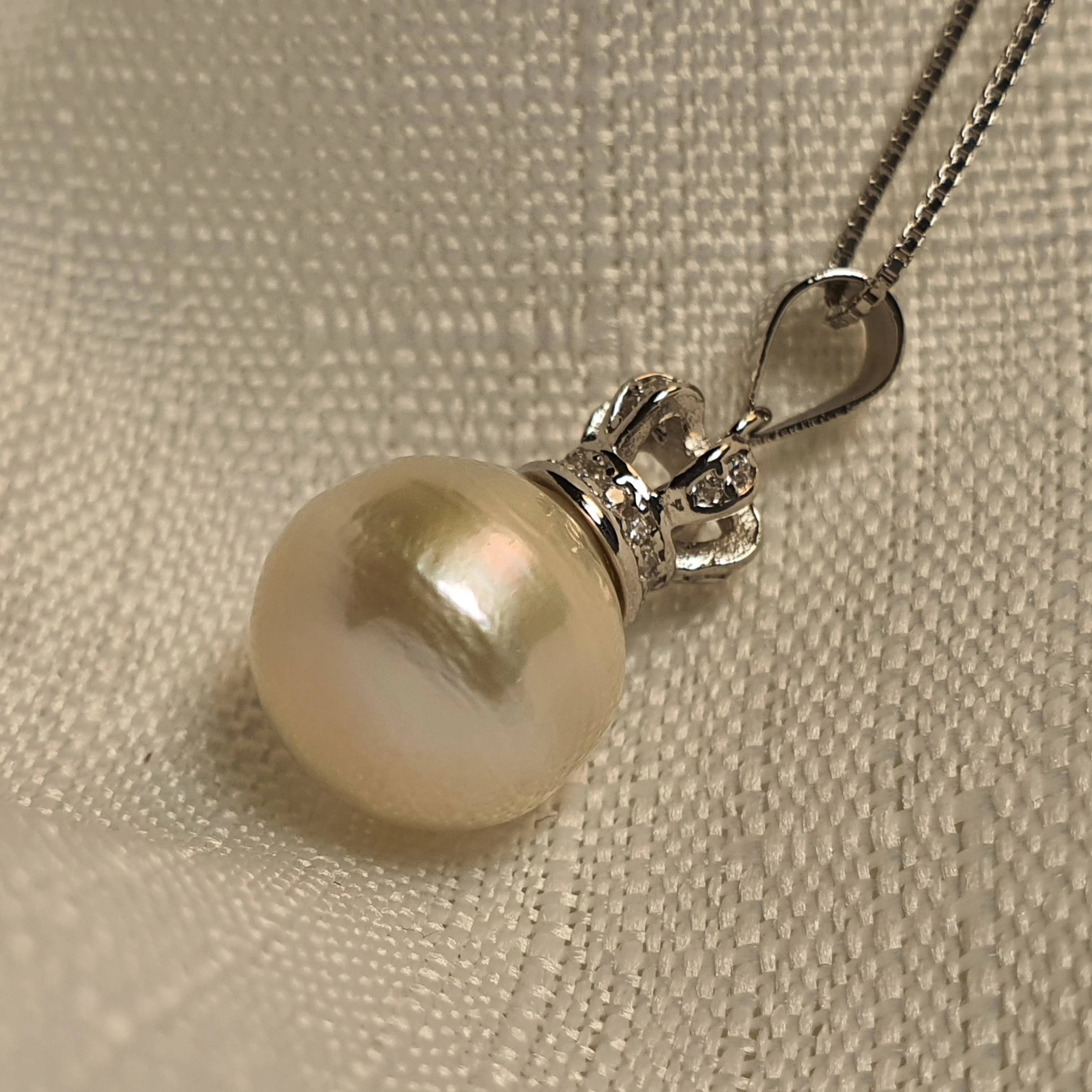 Crown Edison Baroque Pearl Necklace, Sterling Silver